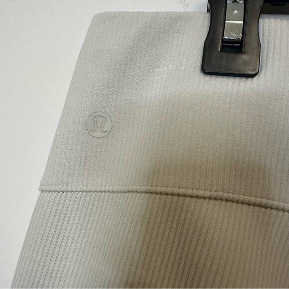 Lululemon Brushed Softstreme Ribbed Zip Flared Pant 32.5" Bone Size 10 NWOT - Picture 9 of 11